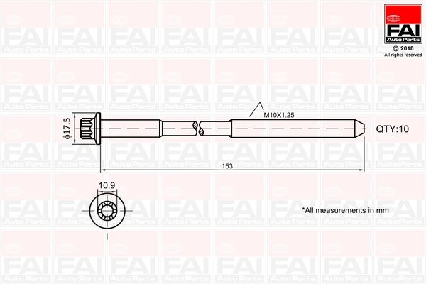 FAI AUTOPARTS Klapikaanekruvikomplekt B701